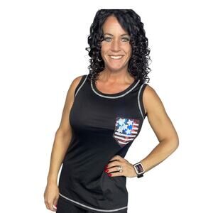 Patch Sequin American Flag Tank